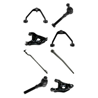 TRQ® - Front Lower and Upper Control Arm with Ball Joint and Tie Rod End Kit