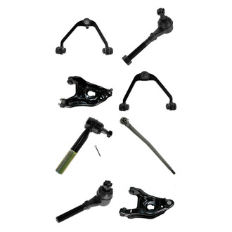 TRQ® - Front Lower and Upper Control Arm with Ball Joint and Tie Rod End Kit