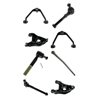 TRQ® - Front Lower and Upper Control Arm with Ball Joint and Tie Rod End Kit