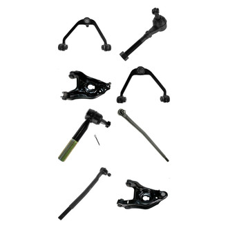 TRQ® - Front Lower and Upper Control Arm with Ball Joint and Tie Rod End Kit