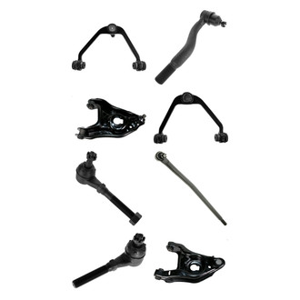TRQ® - Front Lower and Upper Control Arm with Ball Joint and Tie Rod End Kit