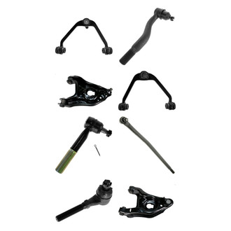 TRQ® - Front Lower and Upper Control Arm with Ball Joint and Tie Rod End Kit