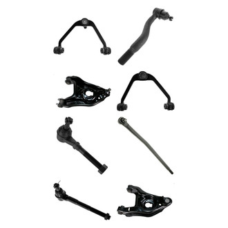 TRQ® - Front Lower and Upper Control Arm with Ball Joint and Tie Rod End Kit