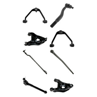 TRQ® - Front Lower and Upper Control Arm with Ball Joint and Tie Rod End Kit