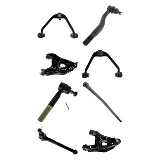 TRQ® - Front Lower and Upper Control Arm with Ball Joint and Tie Rod End Kit