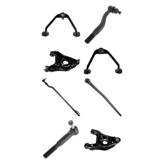 TRQ® - Front Lower and Upper Control Arm with Ball Joint and Tie Rod End Kit
