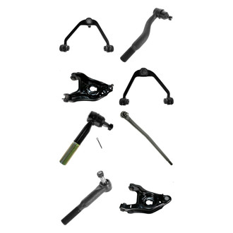 TRQ® - Front Lower and Upper Control Arm with Ball Joint and Tie Rod End Kit