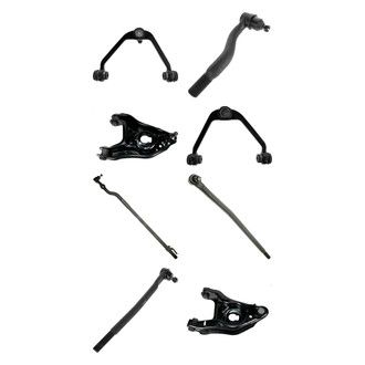 TRQ® - Front Lower and Upper Control Arm with Ball Joint and Tie Rod End Kit