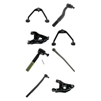 TRQ® - Front Lower and Upper Control Arm with Ball Joint and Tie Rod End Kit