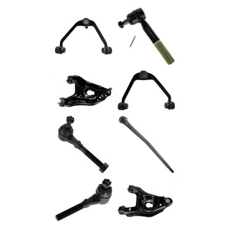 TRQ® - Front Lower and Upper Control Arm with Ball Joint and Tie Rod End Kit