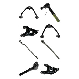 TRQ® - Front Lower and Upper Control Arm with Ball Joint and Tie Rod End Kit
