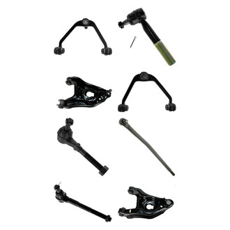 TRQ® - Front Lower and Upper Control Arm with Ball Joint and Tie Rod End Kit
