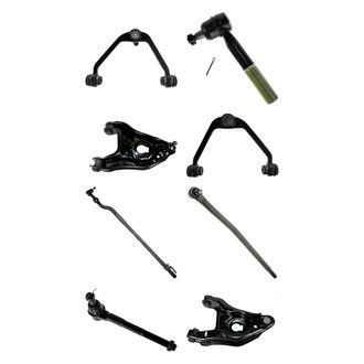 TRQ® - Front Lower and Upper Control Arm with Ball Joint and Tie Rod End Kit