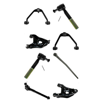 TRQ® - Front Lower and Upper Control Arm with Ball Joint and Tie Rod End Kit