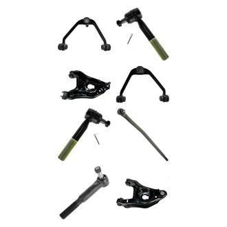 TRQ® - Front Lower and Upper Control Arm with Ball Joint and Tie Rod End Kit