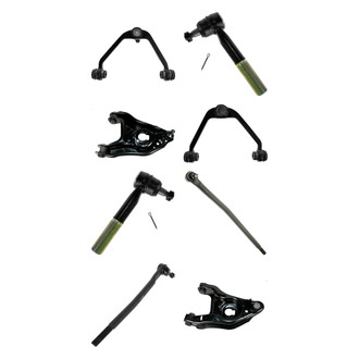 TRQ® - Front Lower and Upper Control Arm with Ball Joint and Tie Rod End Kit