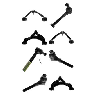 TRQ® - Front Lower and Upper Control Arm with Ball Joint and Tie Rod End Kit