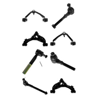 TRQ® - Front Lower and Upper Control Arm with Ball Joint and Tie Rod End Kit