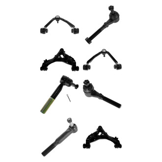 TRQ® - Front Lower and Upper Control Arm with Ball Joint and Tie Rod End Kit