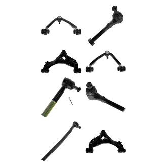 TRQ® - Front Lower and Upper Control Arm with Ball Joint and Tie Rod End Kit