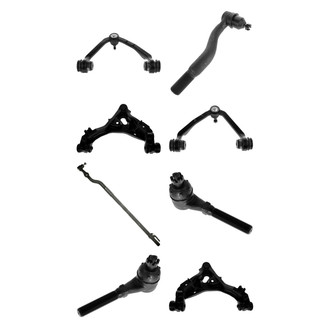 TRQ® - Front Lower and Upper Control Arm with Ball Joint and Tie Rod End Kit