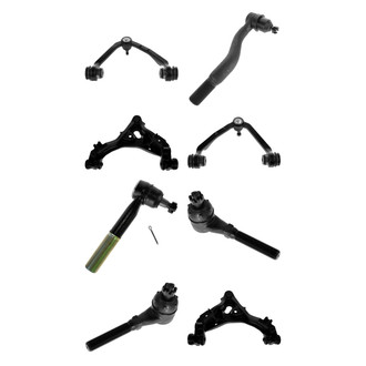 TRQ® - Front Lower and Upper Control Arm with Ball Joint and Tie Rod End Kit