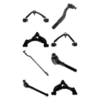 TRQ® - Front Lower and Upper Control Arm with Ball Joint and Tie Rod End Kit