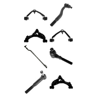 TRQ® - Front Lower and Upper Control Arm with Ball Joint and Tie Rod End Kit