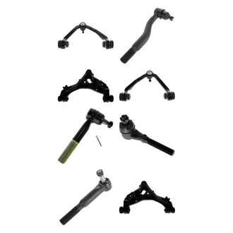 TRQ® - Front Lower and Upper Control Arm with Ball Joint and Tie Rod End Kit
