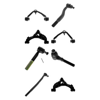 TRQ® - Front Lower and Upper Control Arm with Ball Joint and Tie Rod End Kit