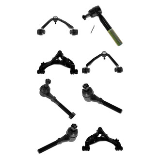 TRQ® - Front Lower and Upper Control Arm with Ball Joint and Tie Rod End Kit