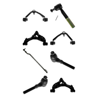 TRQ® - Front Lower and Upper Control Arm with Ball Joint and Tie Rod End Kit