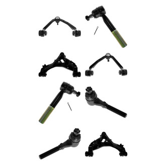 TRQ® - Front Lower and Upper Control Arm with Ball Joint and Tie Rod End Kit