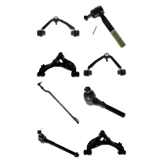 TRQ® - Front Lower and Upper Control Arm with Ball Joint and Tie Rod End Kit