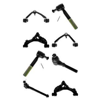 TRQ® - Front Lower and Upper Control Arm with Ball Joint and Tie Rod End Kit