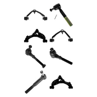 TRQ® - Front Lower and Upper Control Arm with Ball Joint and Tie Rod End Kit