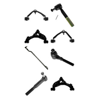 TRQ® - Front Lower and Upper Control Arm with Ball Joint and Tie Rod End Kit