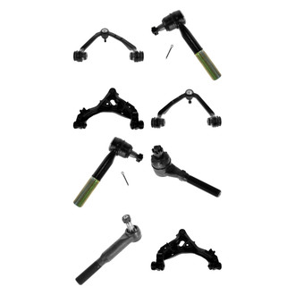 TRQ® - Front Lower and Upper Control Arm with Ball Joint and Tie Rod End Kit