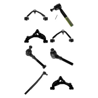 TRQ® - Front Lower and Upper Control Arm with Ball Joint and Tie Rod End Kit