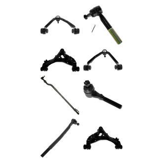 TRQ® - Front Lower and Upper Control Arm with Ball Joint and Tie Rod End Kit