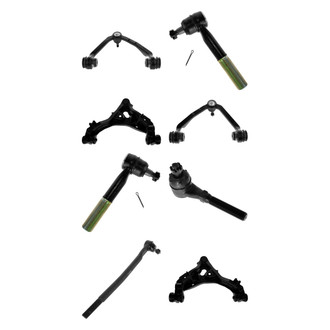 TRQ® - Front Lower and Upper Control Arm with Ball Joint and Tie Rod End Kit