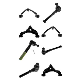 TRQ® - Front Lower and Upper Control Arm with Ball Joint and Tie Rod End Kit