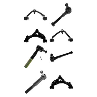 TRQ® - Front Lower and Upper Control Arm with Ball Joint and Tie Rod End Kit