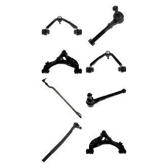 TRQ® - Front Lower and Upper Control Arm with Ball Joint and Tie Rod End Kit