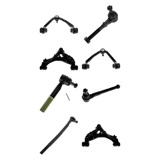 TRQ® - Front Lower and Upper Control Arm with Ball Joint and Tie Rod End Kit