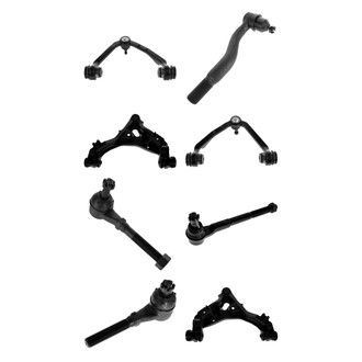 TRQ® - Front Lower and Upper Control Arm with Ball Joint and Tie Rod End Kit