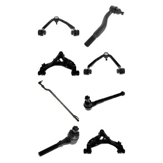 TRQ® - Front Lower and Upper Control Arm with Ball Joint and Tie Rod End Kit