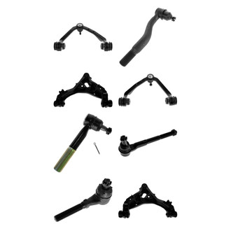 TRQ® - Front Lower and Upper Control Arm with Ball Joint and Tie Rod End Kit