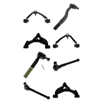 TRQ® - Front Lower and Upper Control Arm with Ball Joint and Tie Rod End Kit