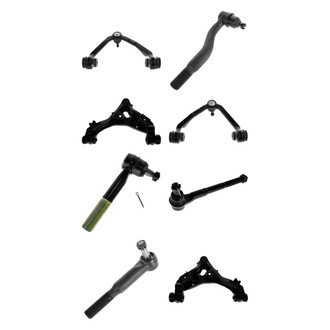 TRQ® - Front Lower and Upper Control Arm with Ball Joint and Tie Rod End Kit